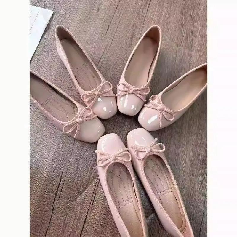 Women'S Shoes - Women Ballet Flats Square Toe Bowknot