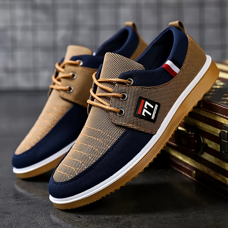 New Fashionable Trendy Men's S - Knit Fabric Lace Up Sneakers 评论和价格