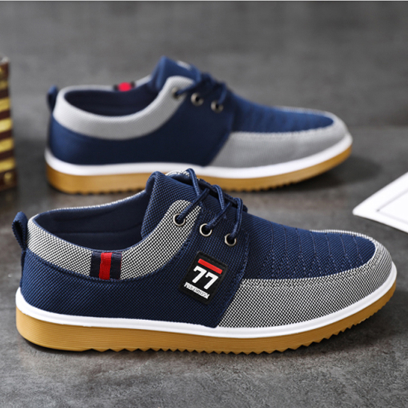 New Fashionable Trendy Men's S - Knit Fabric Lace Up Sneakers 评论和价格