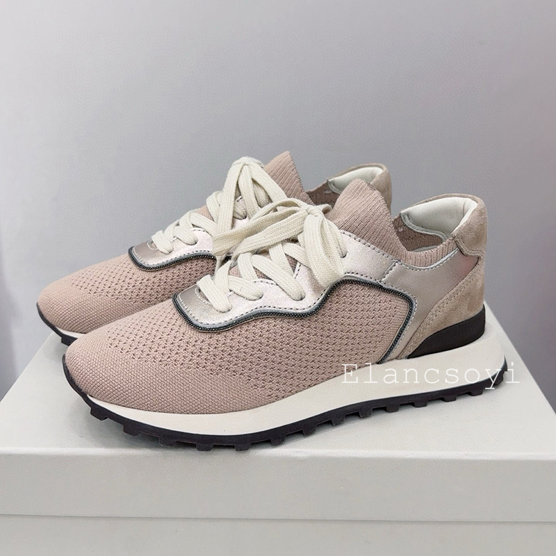 Flat Shoes Women String Bead K - Knit Fabric Lace Up Sneakers 评论和价格