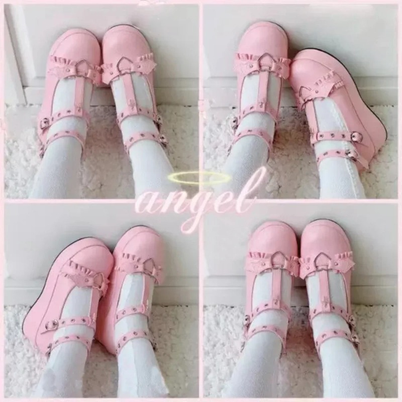 New Sweet Heart Buckle Wedges  - Boots 评论和价格