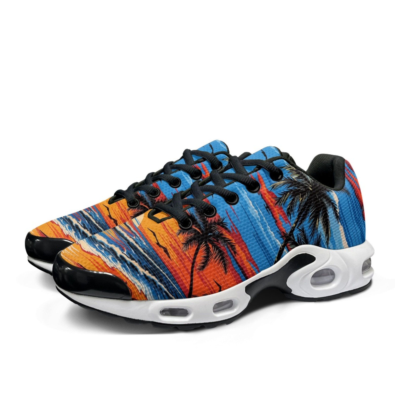 PENSTROLL Sunset Palm Trees Sl - Air Cushion Jogger Shoes Men 评论和价格