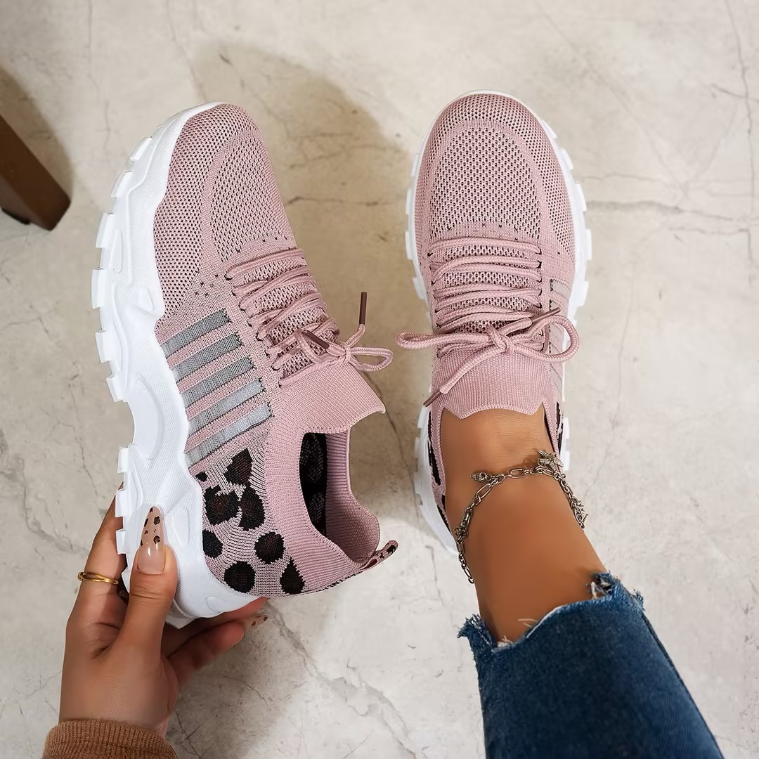 Women's Spring Autumn Knitted  - Knit Fabric Lace Up Sneakers 评论和价格