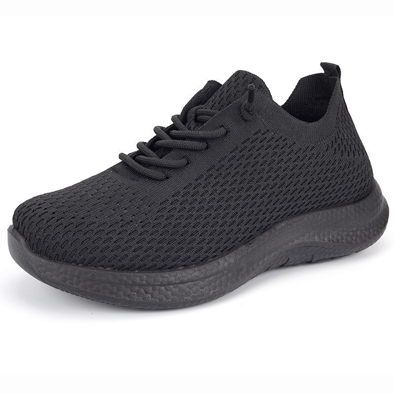 Summer Ladies Breathable Mesh  - Knit Fabric Lace Up Sneakers 评论和价格