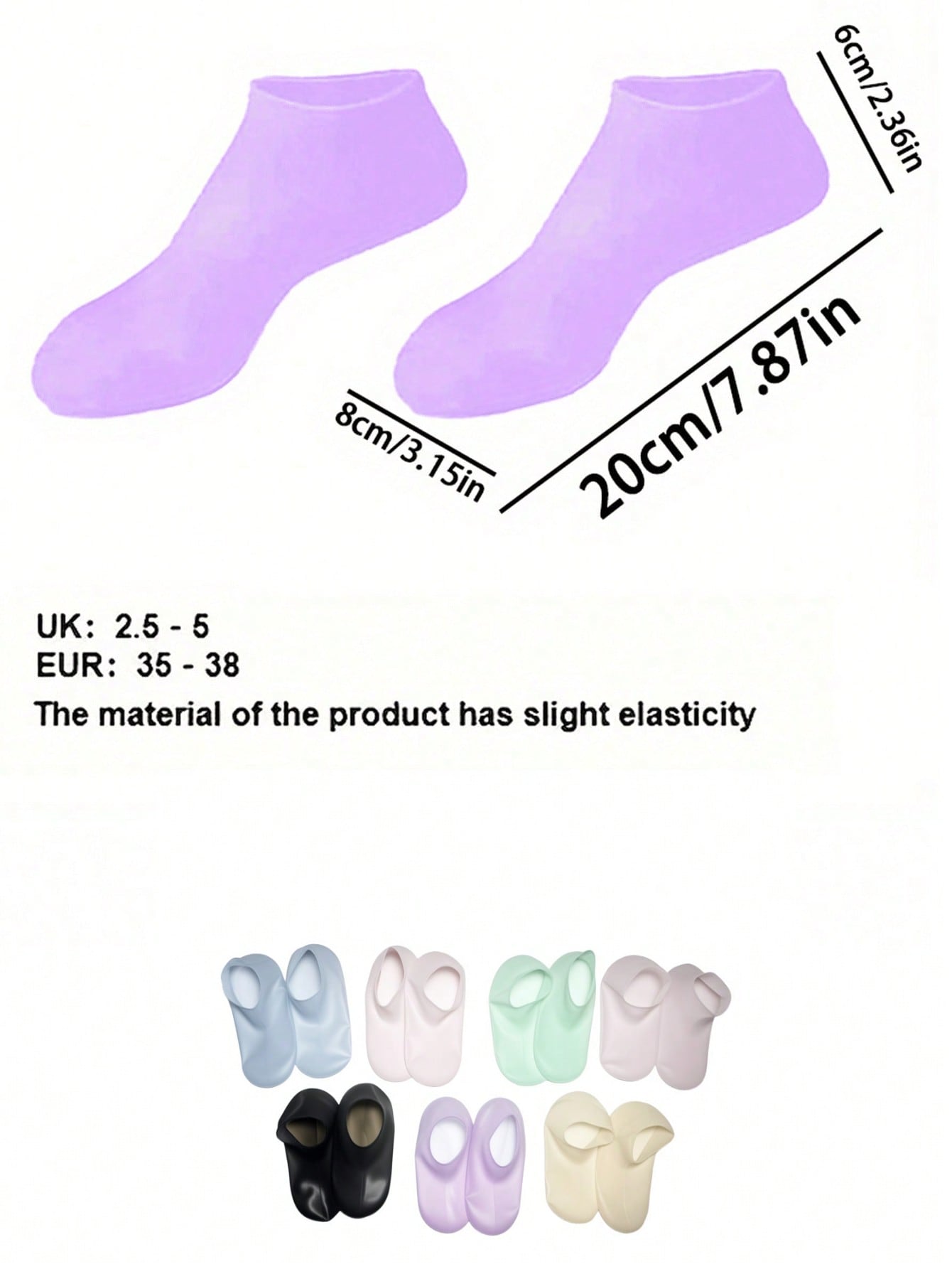 1 Pair Reusable Silicone Moist - Heels 评论和价格