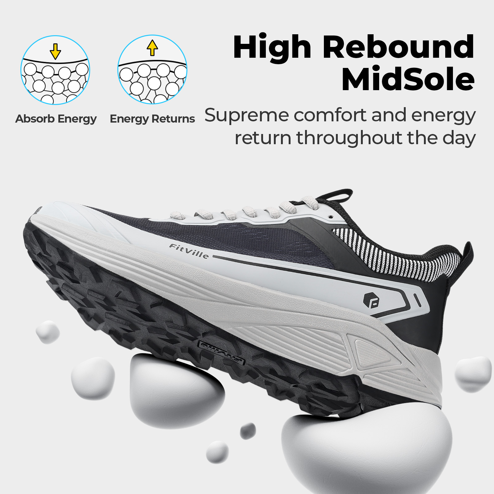 FitVille Wide Sports Shoes Wea - Anti Slip Trail Running Sneakers 评论和价格