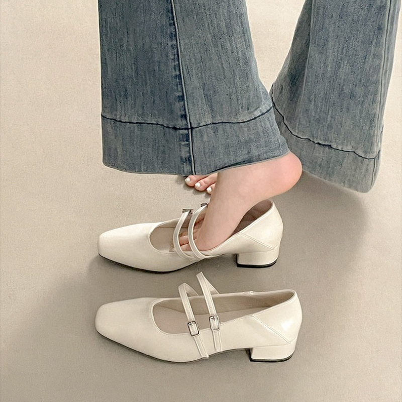Square Toe Low Heel Women Silv - Women'S Shoes 评论和价格