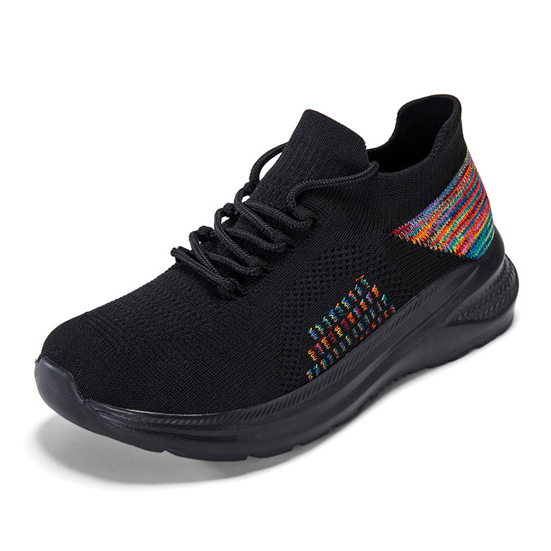 Breathable Mesh Sock Sneakers  - Knit Fabric Lace Up Sneakers 评论和价格