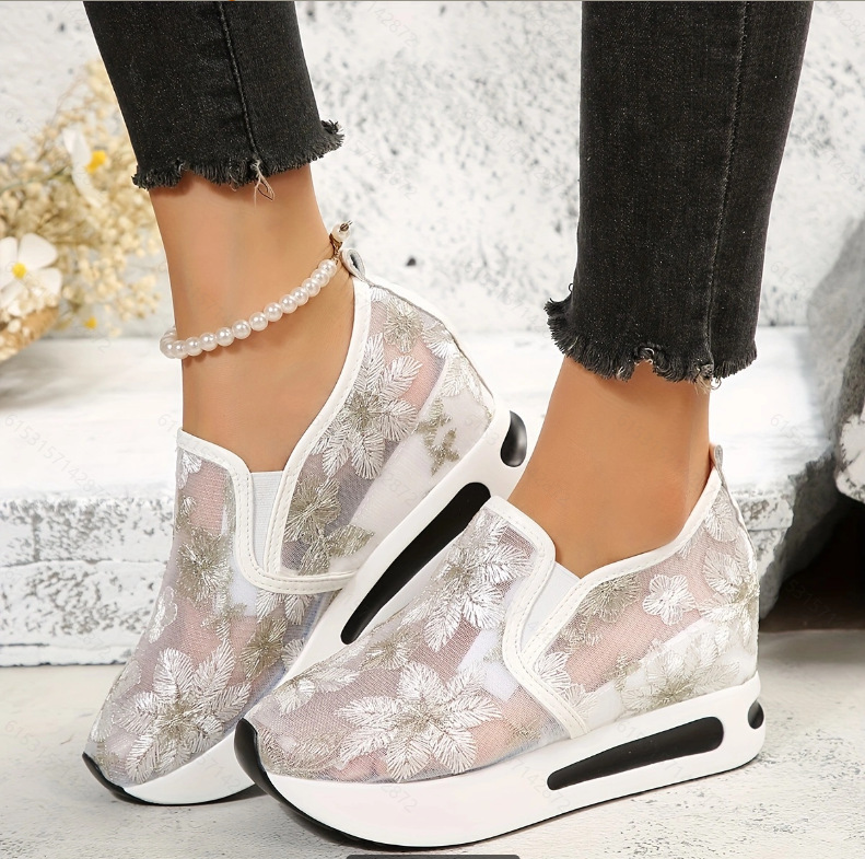 Lace Flats Platform Women Spor - Breathable Mesh Athletic Shoes 评论和价格