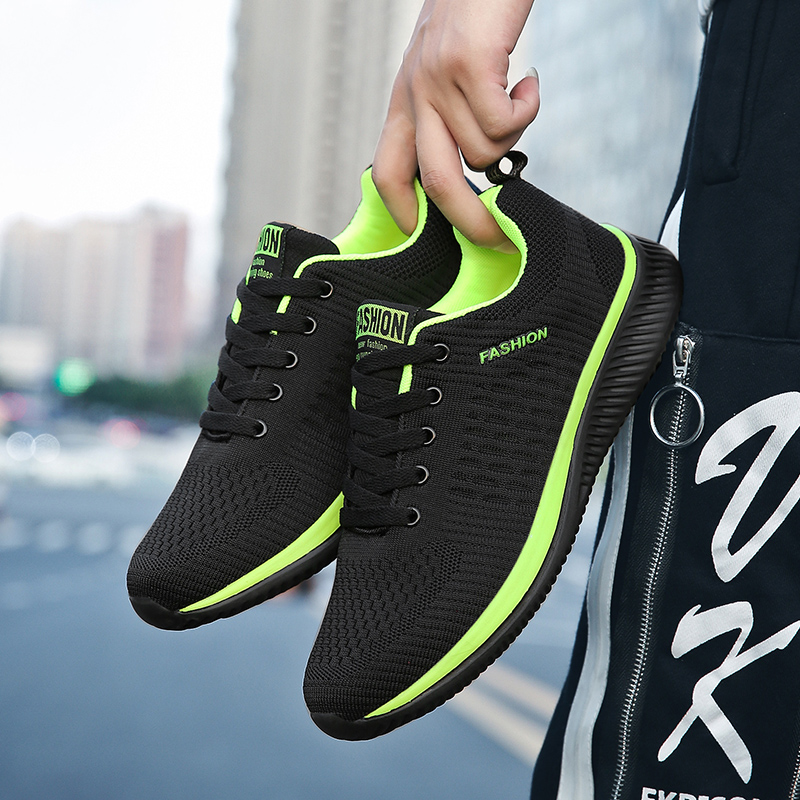 YRZL Sports Shoes for Men Shoe - Knit Fabric Lace Up Sneakers 评论和价格