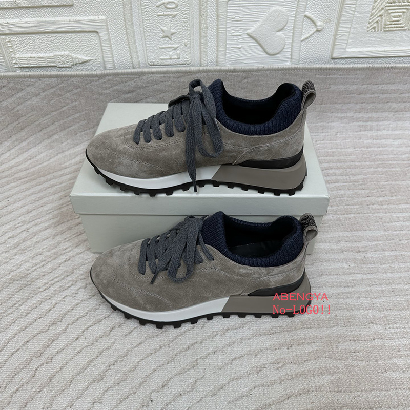 2025 White Knitted Suede Flat  - Knit Fabric Lace Up Sneakers 评论和价格